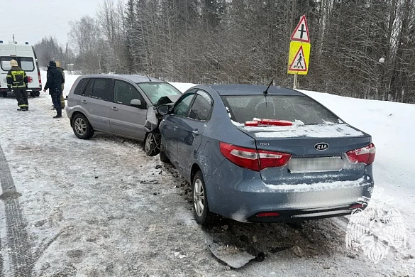 В Ивановской области две легковушки столкнулись с лесовозом